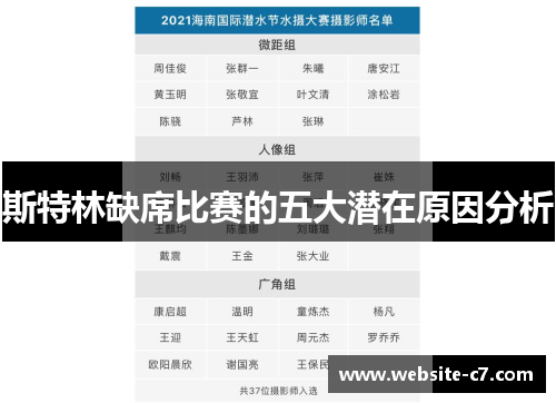 斯特林缺席比赛的五大潜在原因分析
